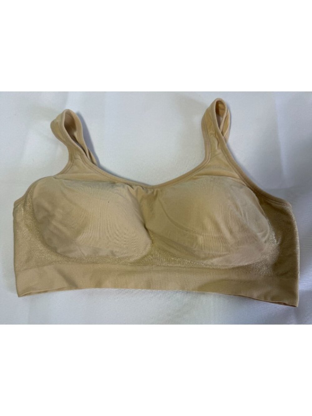 Truekind Beige Seamless Lightly Padded Wireless Bra Medium Adjustable Straps